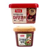 Combo Tương Chấm Thịt Nướng CJ FOODS Loại Đặc Biệt 450g Và Tương Ớt Haechandle Gochujang Hàn Quốc 500g