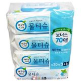 Khăn Ướt Kleanara Bacha Hàn Quốc 70 chiếc / 깨끗한나라) 물 티슈 70매