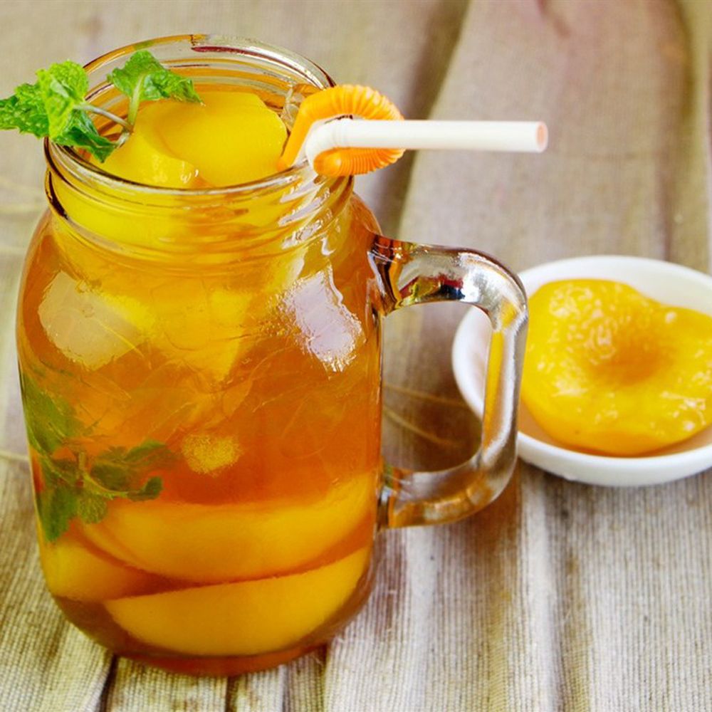 cách pha đào vàng ngâm