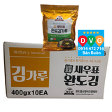 Bán Sỉ Thùng 10 Gói Rong Biển Vụn / Lá Kim Cắt Sợi Ăn Liền Wando Hàn Quốc 400g