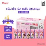 Lốc 6 Hộp Sữa Tươi Binggrae Hương Dâu Hàn Quốc 200ml / 빙그레) 딸기맛 우유 200ML