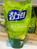 Nước Rửa Chén Hương Trà Xanh Hữu Cơ Lion Korea Hàn Quốc Túi 800ML / 참그린 녹차뽀드득 800mL(830g) 리필 800ML