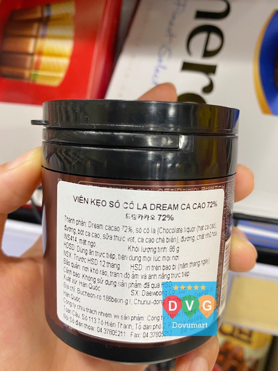 Viên Kẹo Socola Dream Cacao 72% Lotte Hàn Quốc 86G/드림카카오 72% – dovumart