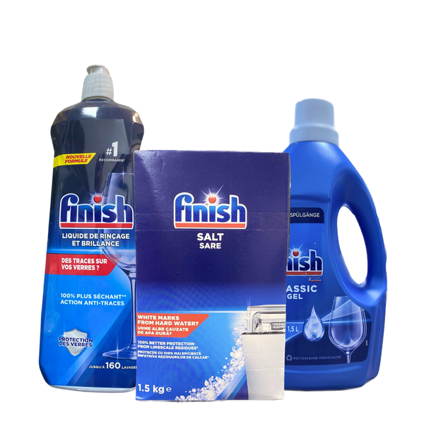  Combo Gel rửa bát Finish Classic 1.5L + Muối 1.5kg + Nước bóng 800ml 