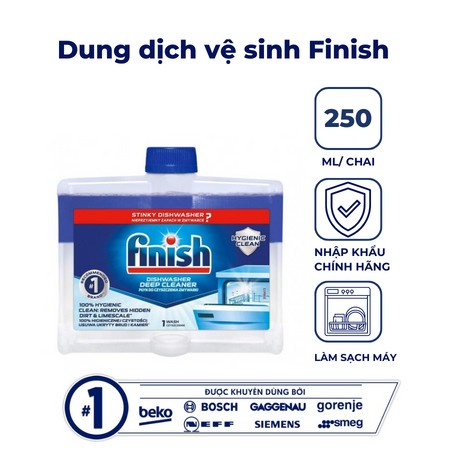  Dung dịch vệ sinh máy rửa bát Finish 250ml không mùi 