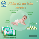  Khăn ướt trẻ em StayDry 100 tờ không hương (Con Hưu) 