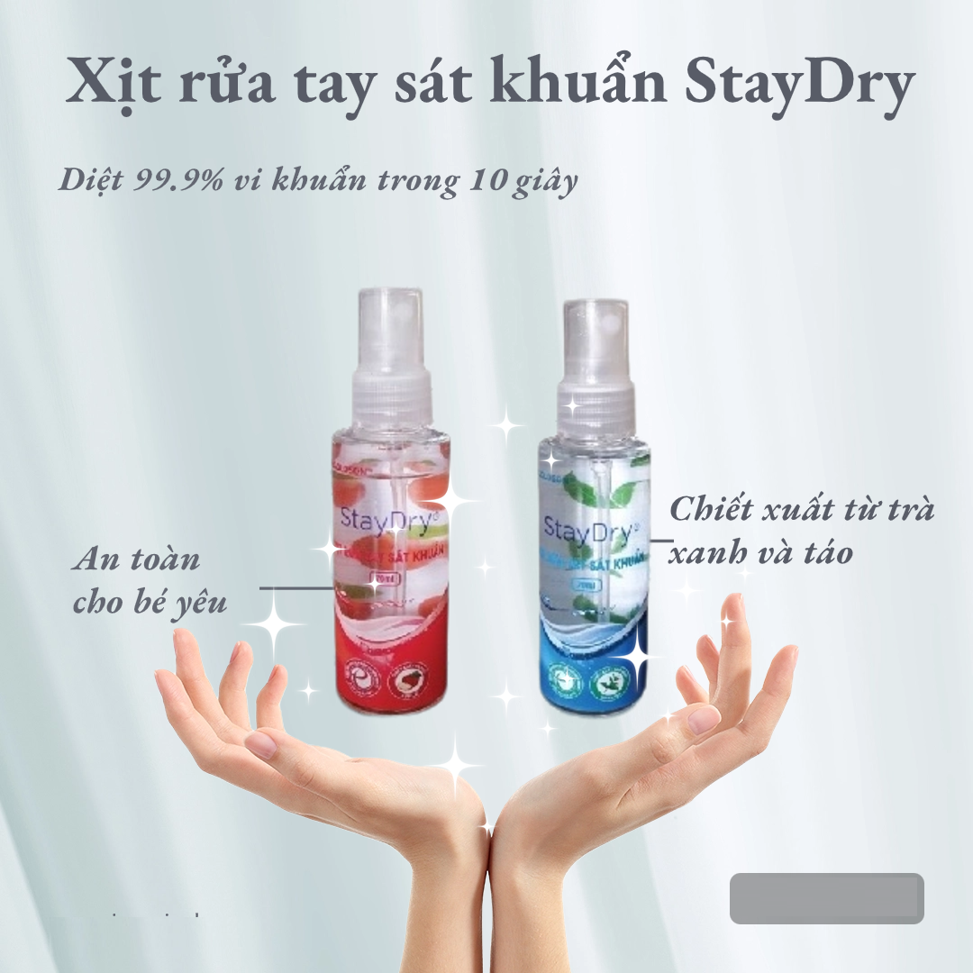  Xịt rửa tay sát khuẩn StayDry 70ml 