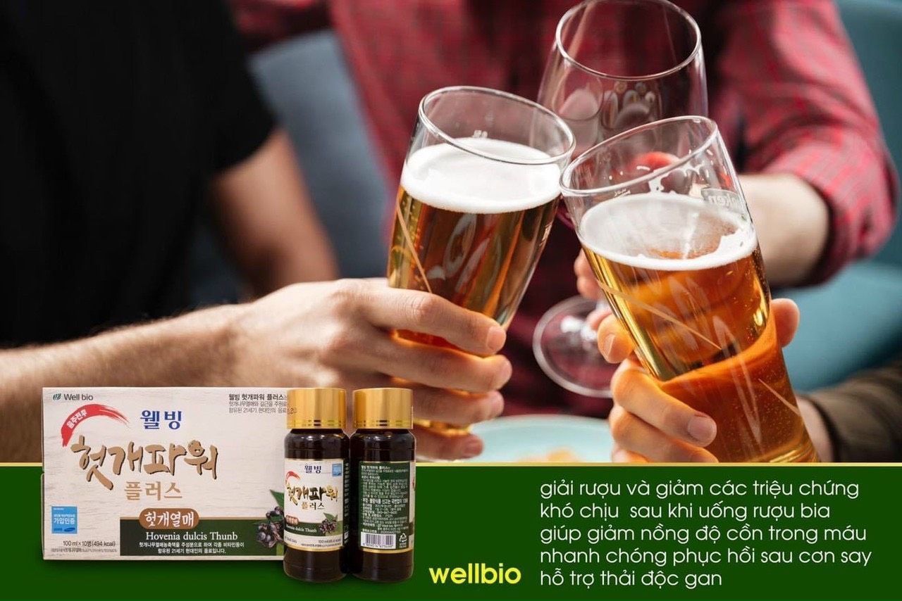  Nước giải rượu WellBio (100ml x 10 chai) - Nhập khẩu Hàn Quốc 