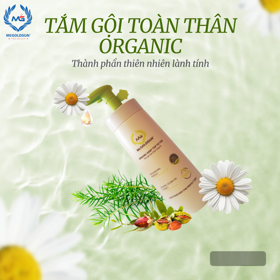  Tắm gội toàn thân Organic (ORGANIC BABY TOP TO TOE) 350mL 