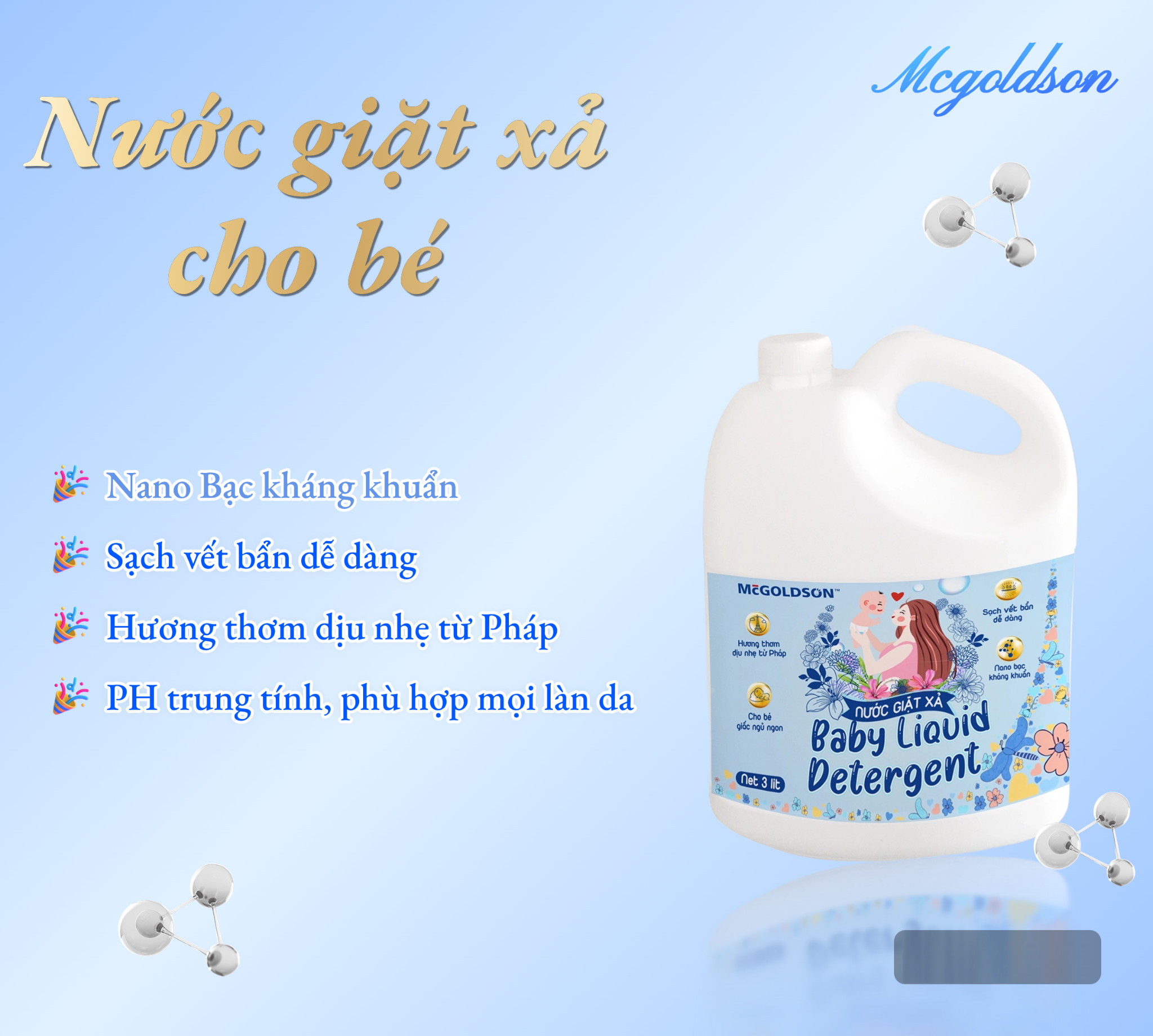  Nước giặt xả Baby Liquid Detergent 3000 mL 