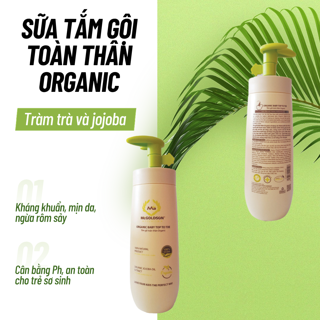  Tắm gội toàn thân Organic (ORGANIC BABY TOP TO TOE) 350mL 