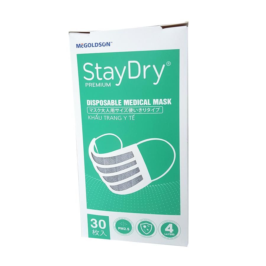  Khẩu trang tĩnh điện StayDry Premium 4 lớp (Hộp 30 cái) 