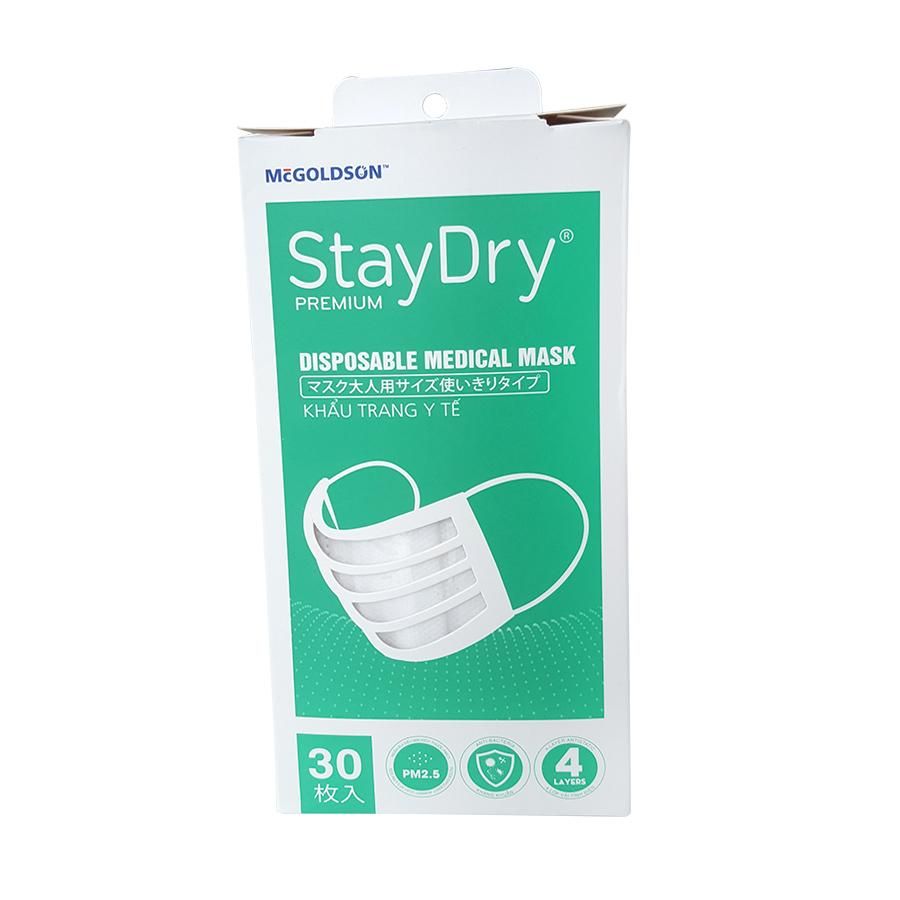  Khẩu trang tĩnh điện StayDry Premium 4 lớp (Hộp 30 cái) 