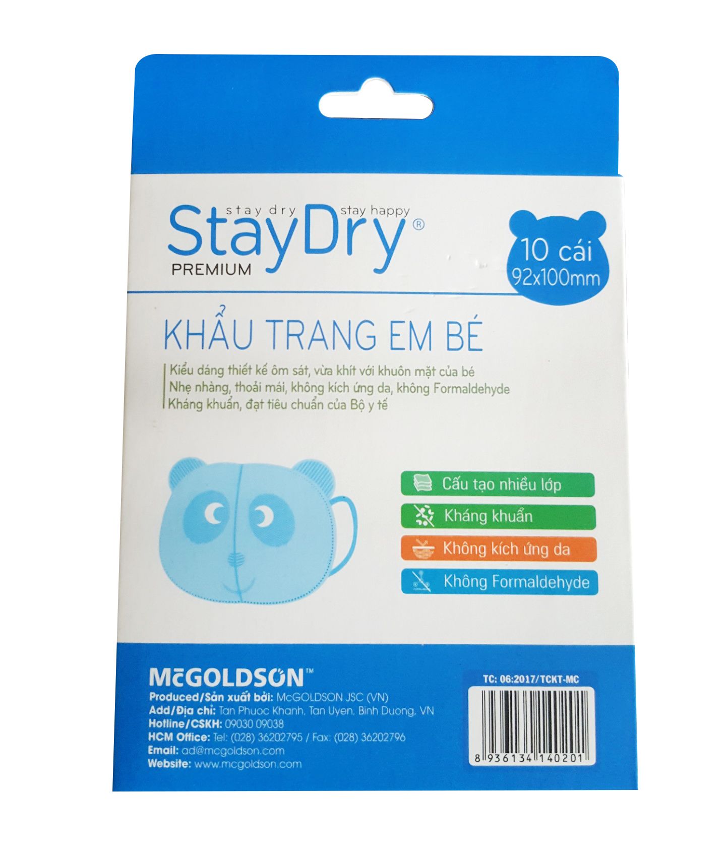  Khẩu trang em bé StayDry 