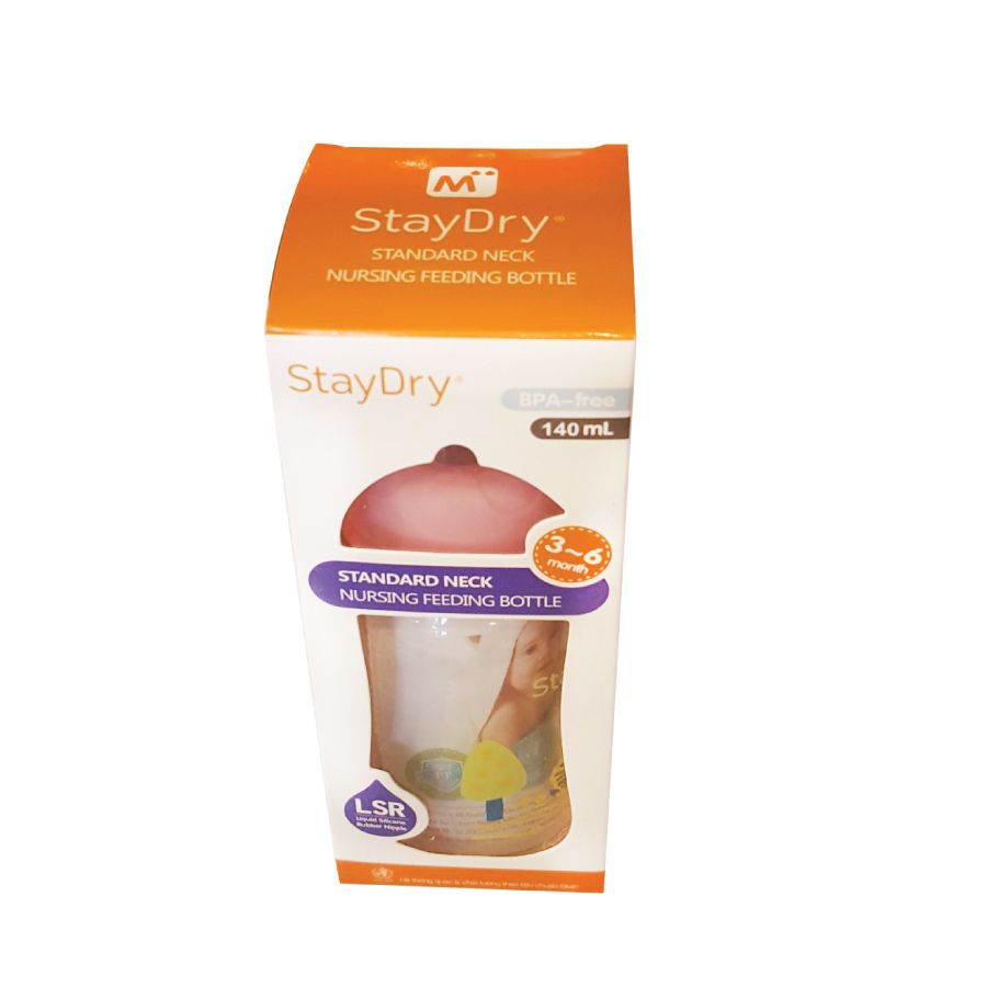  Bình sữa PP cổ hẹp StayDry 140ml 