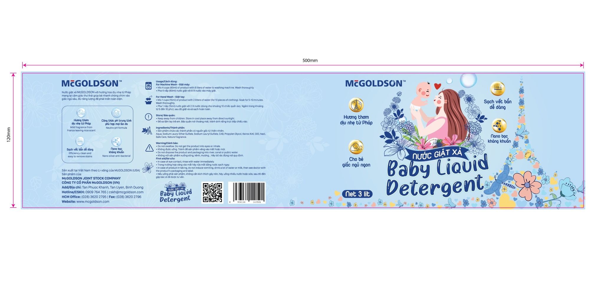  Nước giặt xả Baby Liquid Detergent 3000 mL 