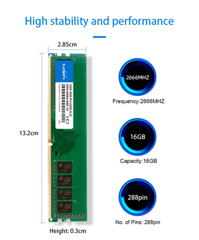 Bộ nhớ trong Tecmiyo DDR4 16Gb bus 3200MHZ UDIMM Memoria Ram 25600 CL22 Chipset Samsung