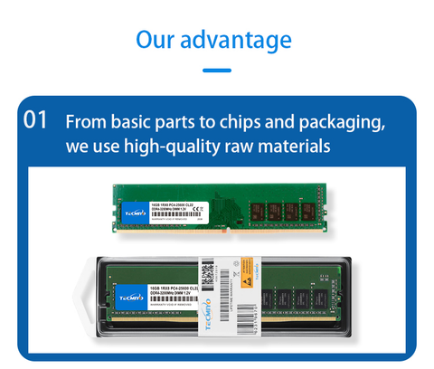 Bộ nhớ trong Tecmiyo DDR4 16Gb bus 3200MHZ UDIMM Memoria Ram 25600 CL22 Chipset Samsung