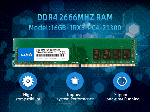 Bộ nhớ trong Tecmiyo DDR4 16Gb bus 3200MHZ UDIMM Memoria Ram 25600 CL22 Chipset Samsung