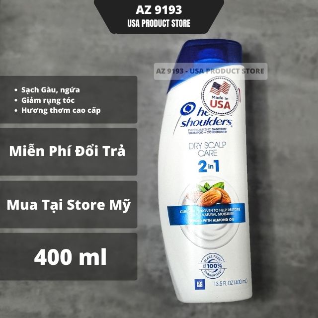  Dầu Gội Đầu Head and Shoulders Dry Scalp Care 2in1 400 ml 