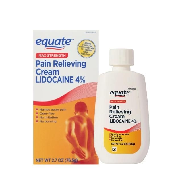  Kem Nóng Giảm Đau Equate Max Strength Lidocaine Pain Relieving Cream, 2.7 oz 