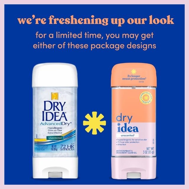  Lăn khử mùi Dry Idea Advanced Dry UNSCENTED - Dạng gel 85g 