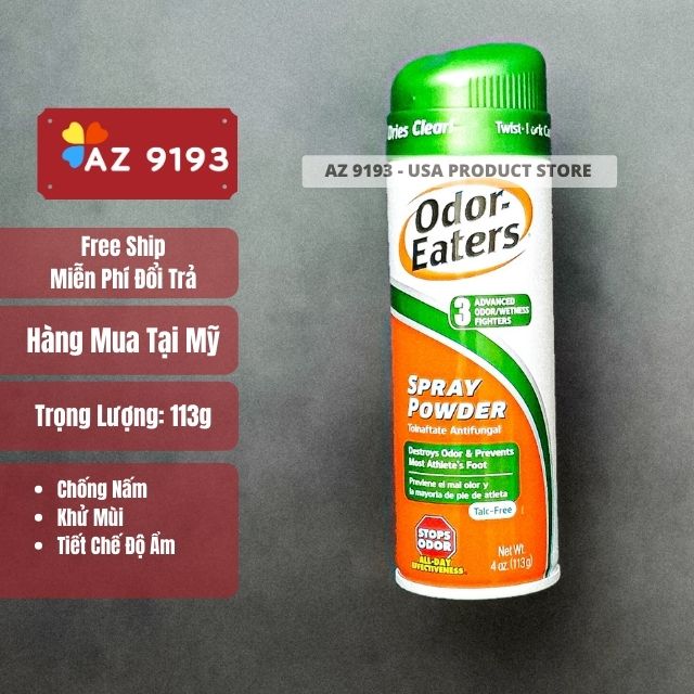  Xịt Khử Mùi Chân Odor - Eaters SPRAY POWDER 113g 