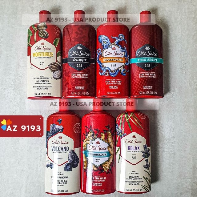  Dầu Gội Nam 2 trong 1 Old Spice VOLCANO 750ml (23.5 oz) 