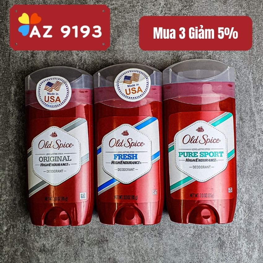  Lăn Khử Mùi Old Spice High Endurance ORIGINAL - Sáp Xanh 85g, Hàng Mỹ 