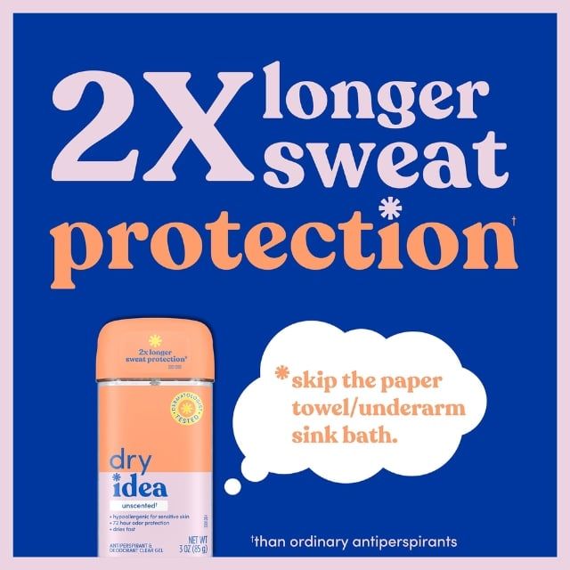  Lăn khử mùi Dry Idea Advanced Dry UNSCENTED - Dạng gel 85g 