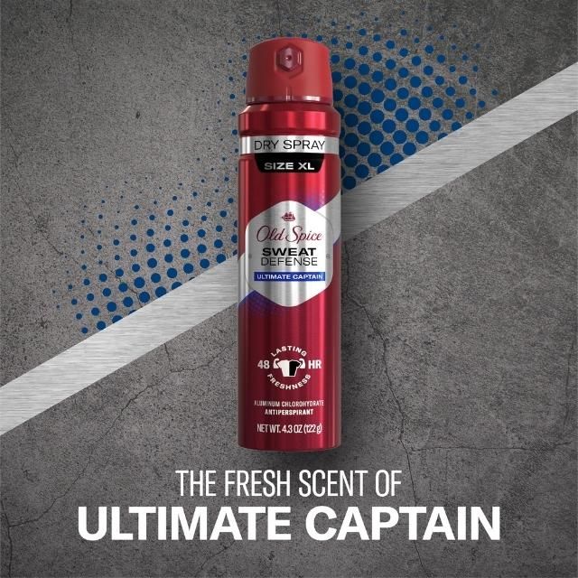  Xịt Khử Mùi Ngăn Mồ Hôi Old Spice Sweat Defense ULTIMATE CAPTAIN 122g 