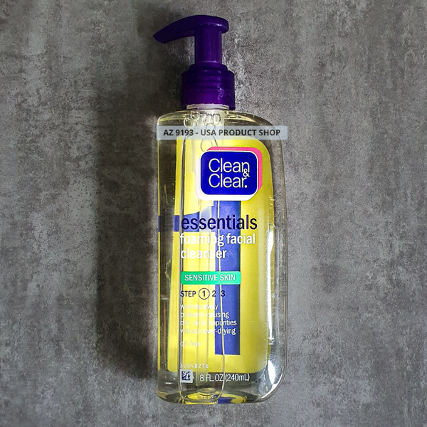  Sữa Rửa Mặt Clean and Clear ESSENTIALS Foaming Facial Cleanser,  Dạng Bọt 240ml 