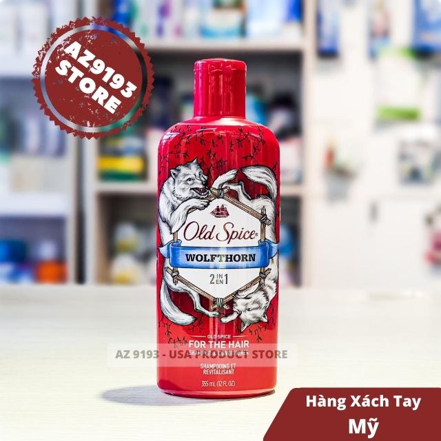  Dầu Gội Nam 2 trong 1 Old Spice WOLFTHORN 355ml (12oz) 