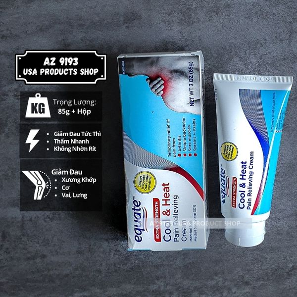  Kem xoa bóp giảm đau Equate Extra Strength COOL and HEAT Pain Relieving Cream 85g 
