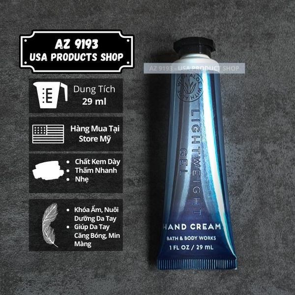  Kem dưỡng da tay Bath and Body Works LIGHTWEIGHT GEL 29ml 