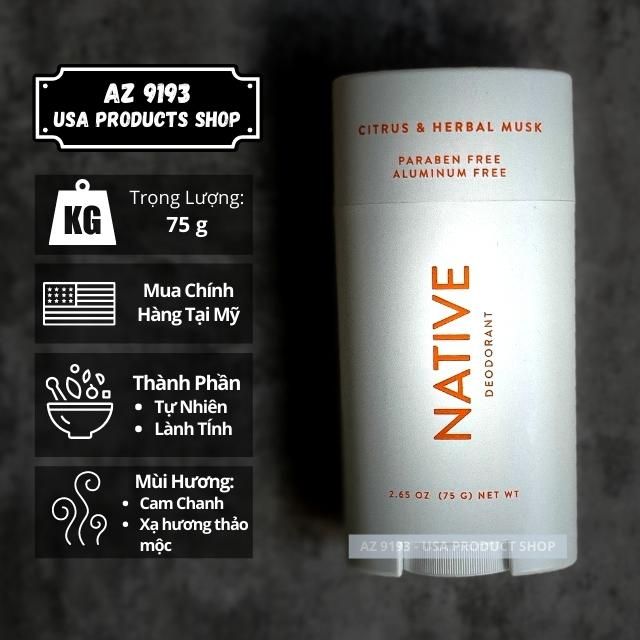  Lăn Khử Mùi Native CITRUS & HERBAL MUSK 75g 