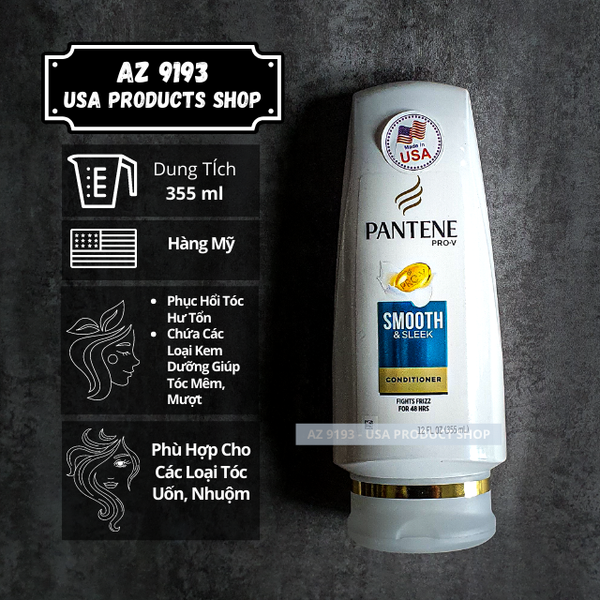 Dầu xả Pantene Pro V SMOOTH and SLEEK 355ml 
