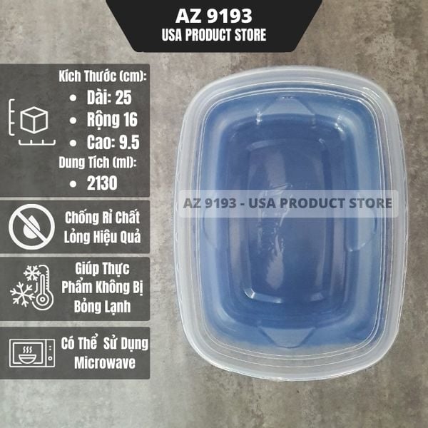  Hộp Đựng Thực Phẩm Ziploc Hình Chữ Nhật Sâu - Hàng Mỹ 