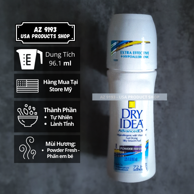  Lăn khử mùi Dry Idea Advanced Dry Powder Fresh - Dạng lỏng 96ml 