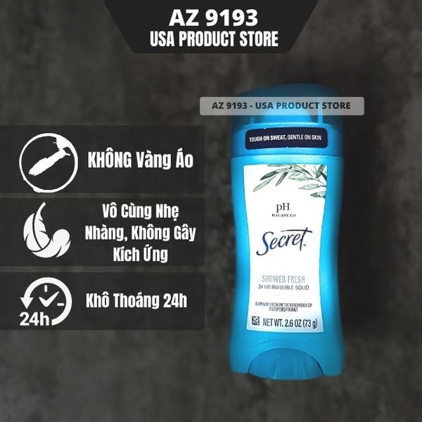  Lăn Khử Mùi Secret pH Balance SHOWER FRESH - Dạng Sáp 73g 