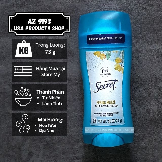  Lăn Khử Mùi Secret Nữ Spring Breeze 73g 