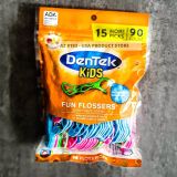  Tăm Chỉ Nha Khoa Cho Bé Dentek Kids Fun Flossers 75 tăm - Hàng Mỹ 