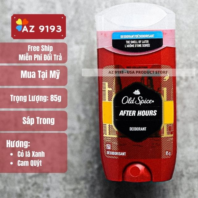  Lăn Khử Mùi Old Spice Red Collection AFTER HOUR - Sáp Xanh 85g 