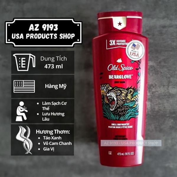  Sữa Tắm Old Spice Wild Collection BEARGLOVE 473ml 