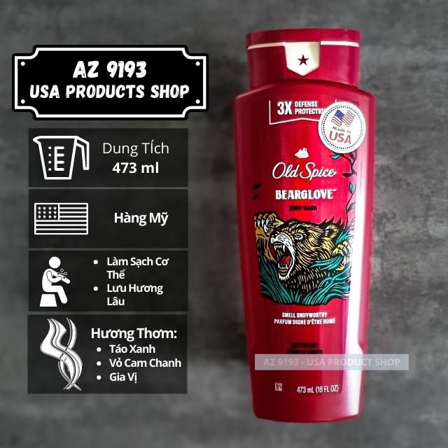  Sữa Tắm Old Spice Wild Collection BEARGLOVE 473ml 