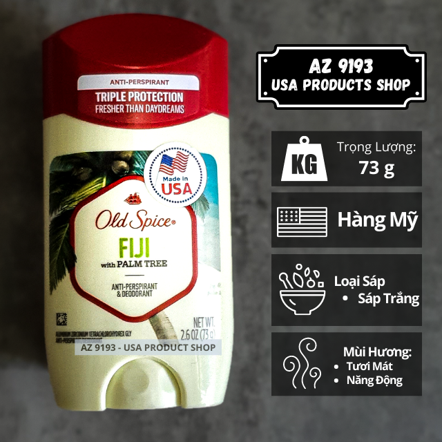  Lăn Khử Mùi Old Spice Fresher Collection FIJI - Sáp Trắng 73g 