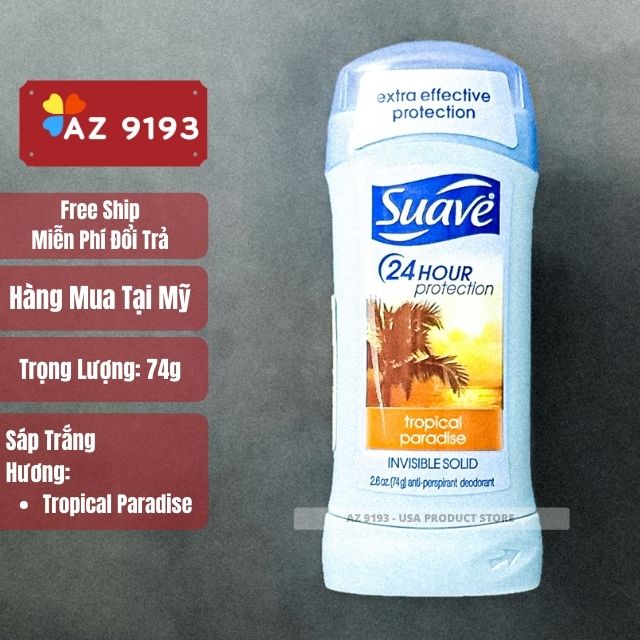  Lăn Khử Mùi Nữ Suave TROPICAL PARADISE 74g - Hàng Mỹ 