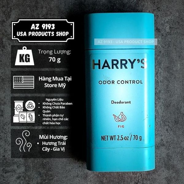  Lăn Khử Mùi Harry's FIG - Sáp Xanh 70g 