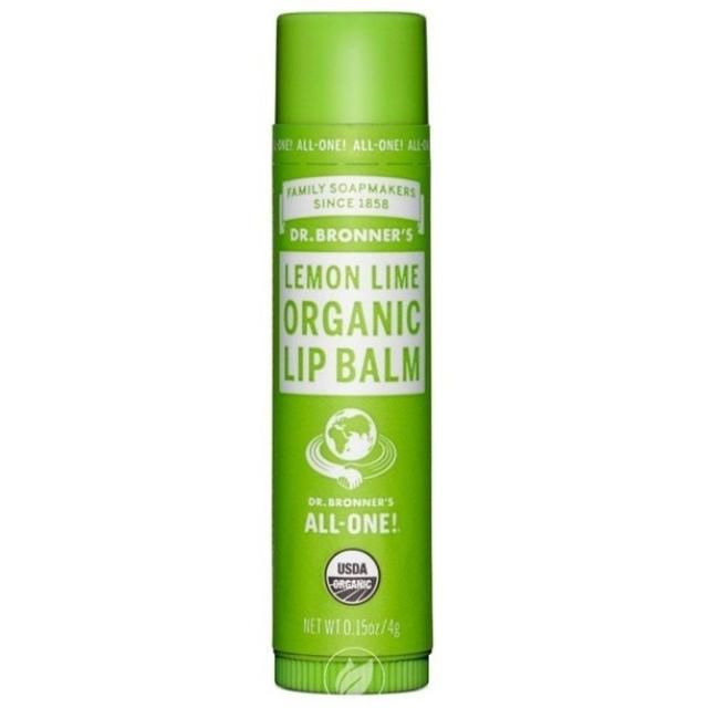  Son Dưỡng Môi Hữu Cơ Dr Bronner's Organic Lip Balm LEMON LIME 4g 