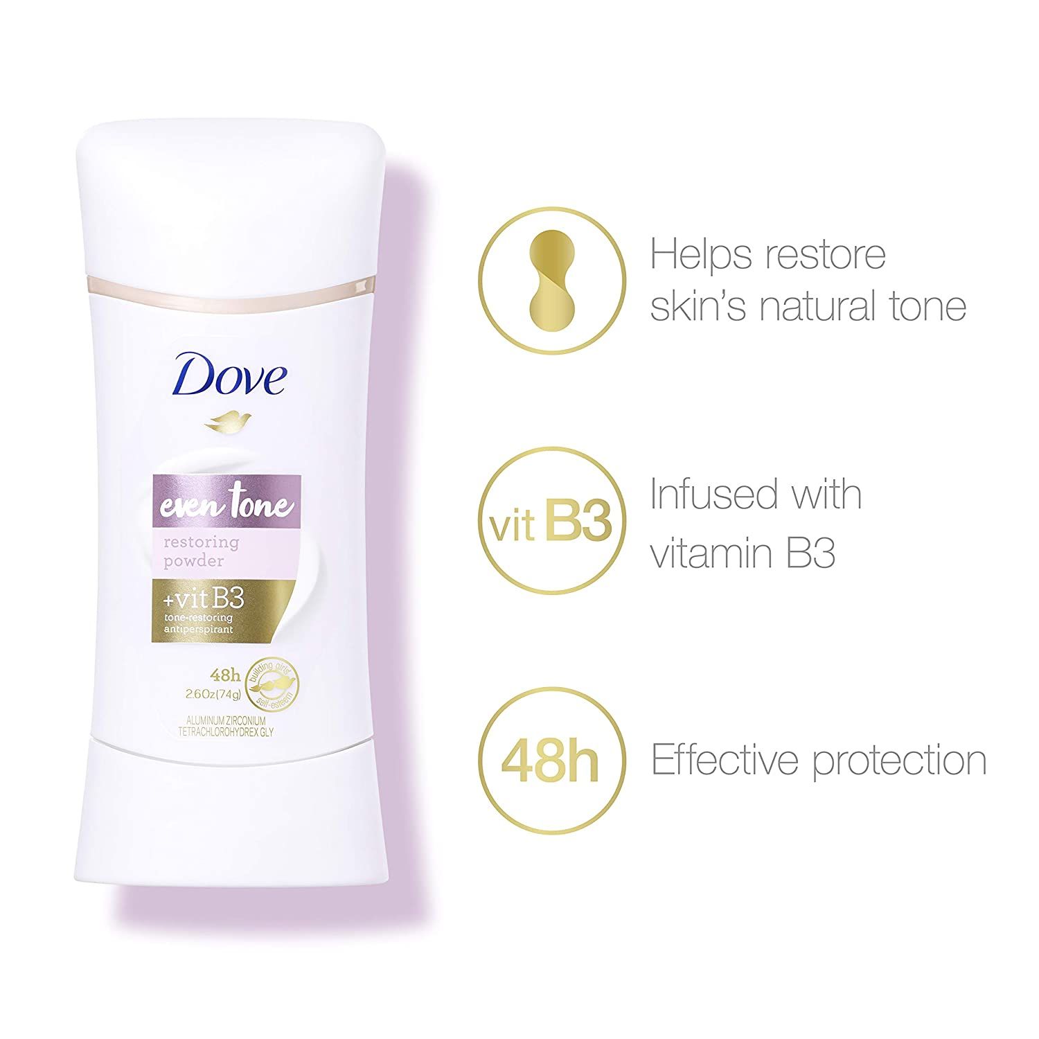  Lăn Khử Mùi Dove Even Tone RESTORING POWDER - Sáp Trắng 74g 